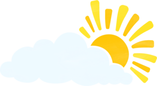 sun behind clouds