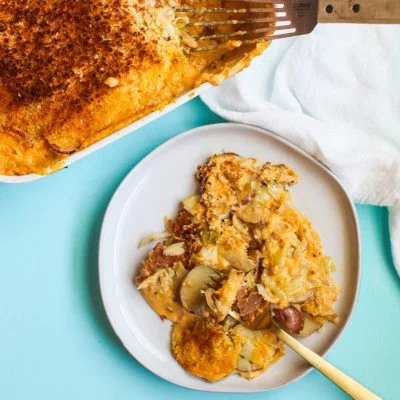 Corned Beef, Cabbage & Potato Gratin Vegan Recipe