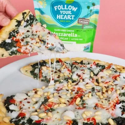 Spinach Cheese Pizza Vegan Recipe