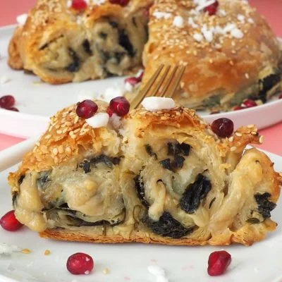 Three Cheese Spinach Pastry Spiral Vegan Recipe