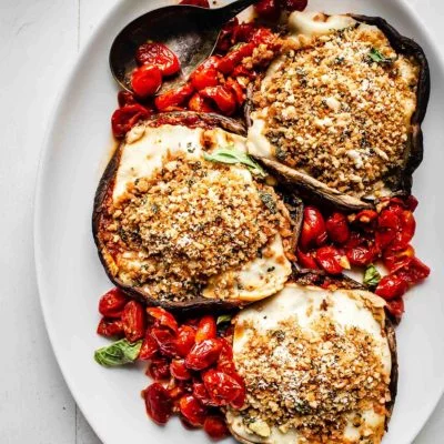 Mushroom Parmesan with Garlic Breadcrumbs Vegan Recipe