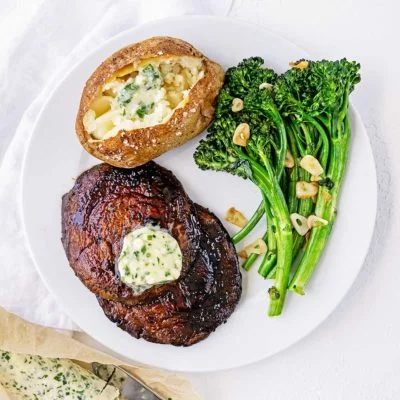 Bleu Cheese Compound Butter Portobello Mushrooms Vegan Recipe