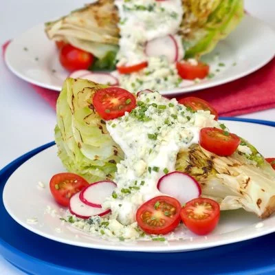 Red White and Bleu Grilled Wedge Salad Vegan Recipe