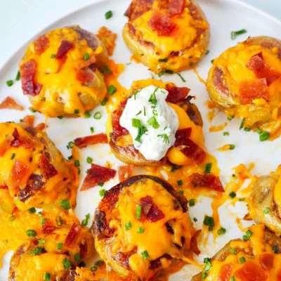 Bacon Cheddar Smashed Potatoes Vegan Recipe