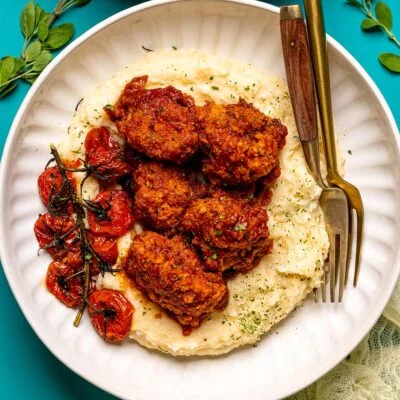 BBQ Cauliflower Wings Mashed Potato Bowl Vegan Recipe