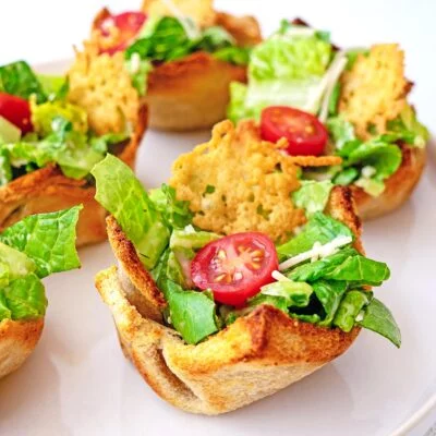 Caesar Salad Crouton Cups Vegan Recipe