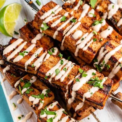 Grilled Tofu Skewers Vegan Recipe