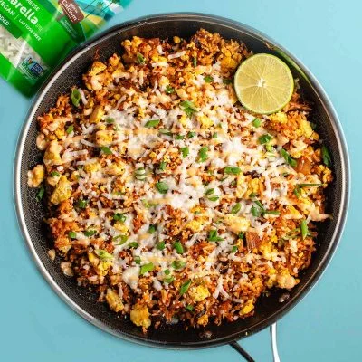 Cheesy Kimchi Fried Rice Vegan Recipe