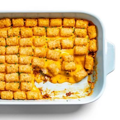 Cheeseburger Tater Tot Casserole Vegan Recipe