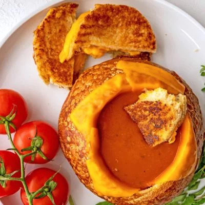 Grilled Cheese Bread Bowl Vegan Recipe