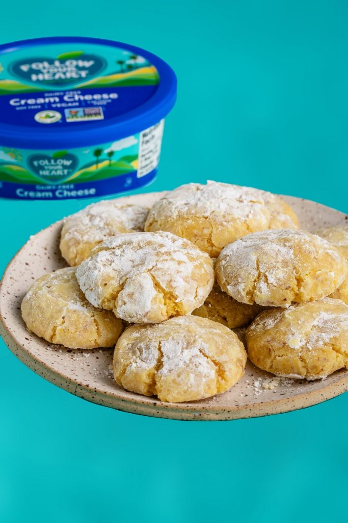 Dairy-Free Lemon Cream Cheese Cookies made with Follow Your Heart Cream Cheese