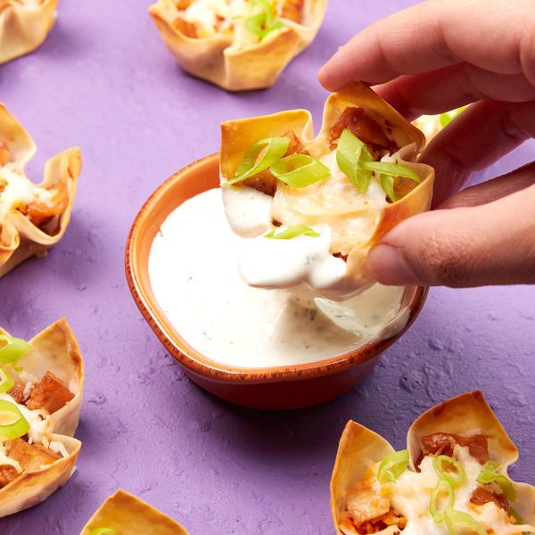 BBQ Chicken Wonton Cups Vegan Recipe