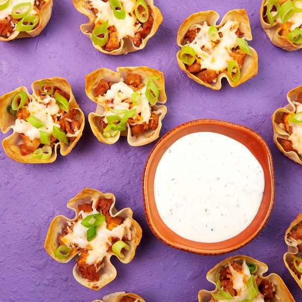 BBQ Chicken Wonton Cups Vegan Recipe