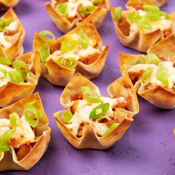 BBQ Chicken Wonton Cups Vegan Recipe