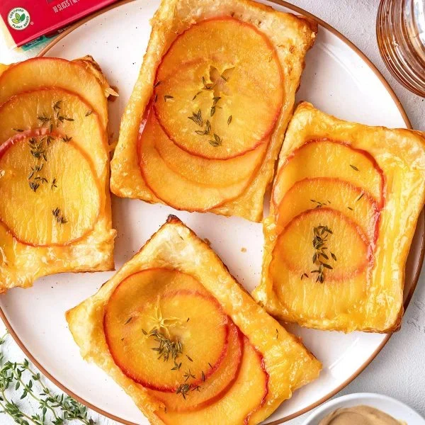 Apple Gouda Upside Down Puff Pastry Vegan Recipe