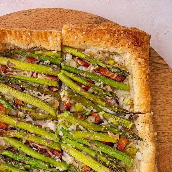 Asparagus Bacon Cheese Tart Vegan Recipe