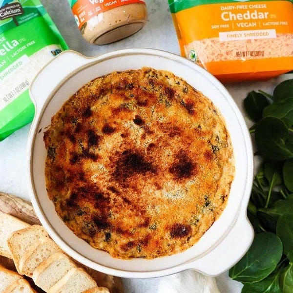 Baked Chipotle Spinach Dip Vegan Recipe