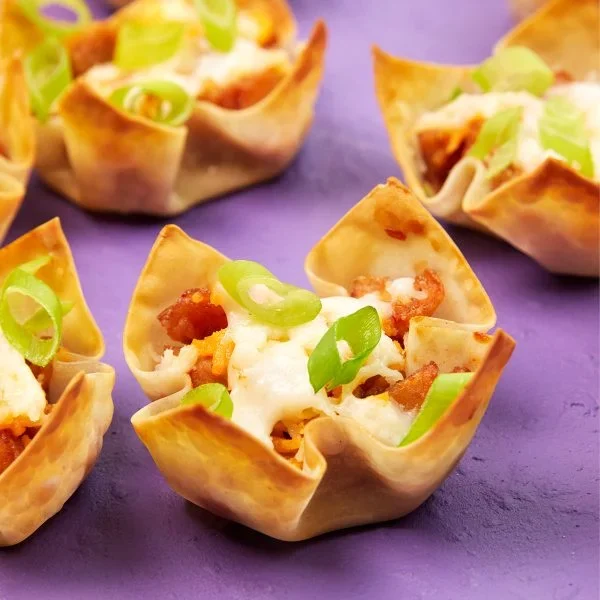 BBQ Chicken Wonton Cups Vegan Recipe