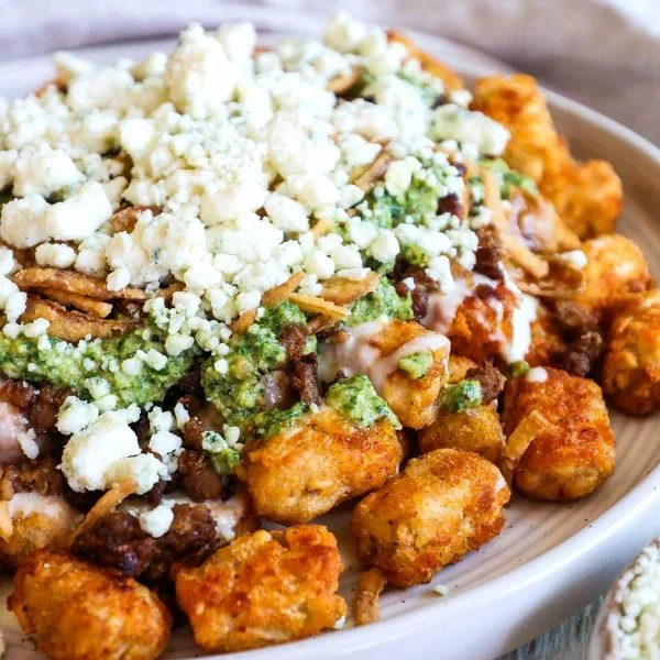 Bleu Cheese Steakhouse Burger Totchos Vegan Recipe