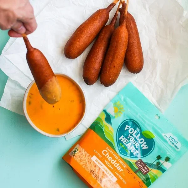 Bratwurst Corndogs with Jalapeño Beer Cheese Vegan Recipe