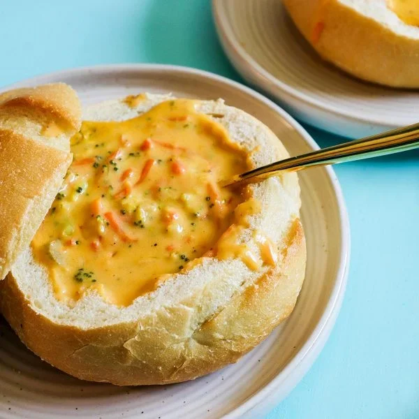 Broccoli Cheddar Bread Bowl Vegan Recipe