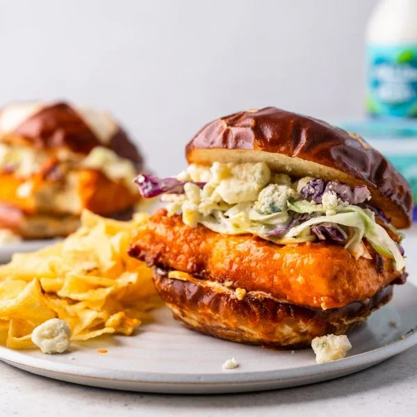 Buffalo Tofu Bleu Cheese Sandwich Vegan Recipe