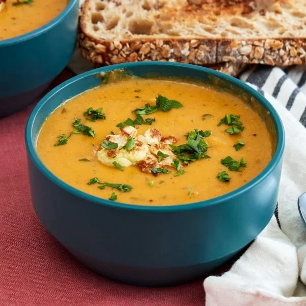 Cheesy Cauliflower Soup Vegan Recipe