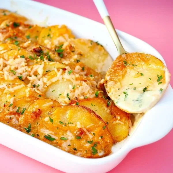 Cheesy Potatoes Au Gratin Vegan Recipe