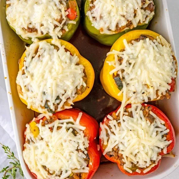 Cheesy Stuffed Peppers Vegan Recipe