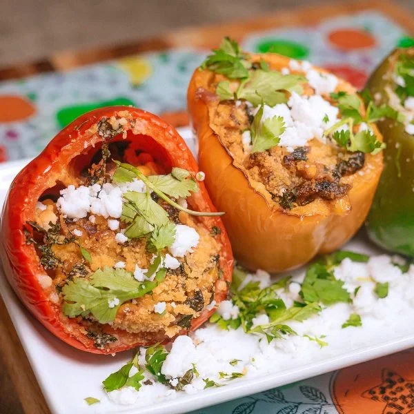Elote Stuffed Peppers Vegan Recipe