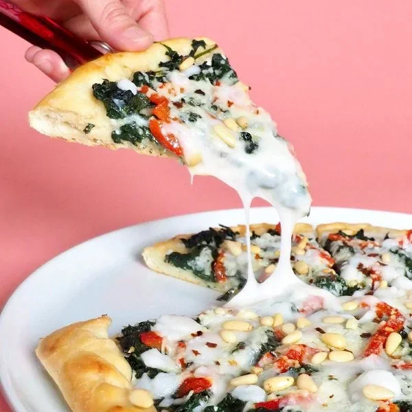 Spinach Cheese Pizza Vegan Recipe