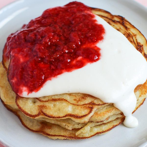Strawberries and Cream Pancakes