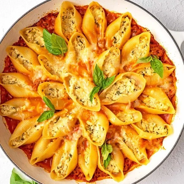 Three Cheese Stuffed Shells Vegan Recipe