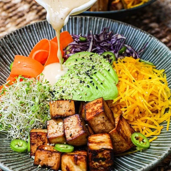 Yuzu Ponzu Tofu Buddha Bowl Vegan Recipe